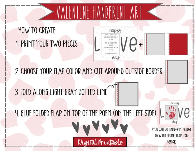 Valentine Handprint Art Poem Digital Download Keepsake Etsy