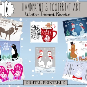 Winter Handprint and Footprint Art Craft BUNDLE - 16 Designs - Keepsake - Decoration - Great Gift