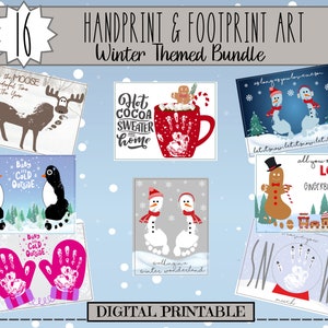 Winter Handprint and Footprint Art Craft BUNDLE - 16 Designs - Keepsake - Decoration - Great Gift