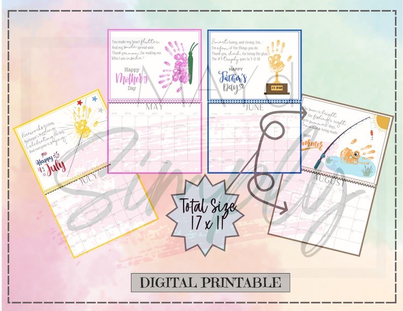 2025 Handprint Calendar Memory Calendar Keepsake Dated Etsy