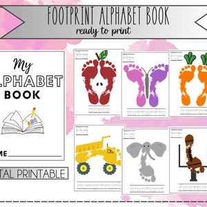Alphabet Footprint Book - ABC, Keepsake, Memory Book