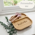 Personalised Wooden Suction Plate | Cutlery Set | Bamboo Wood | Laser Engraved | Baby Feeding | Baby Weaning product logo