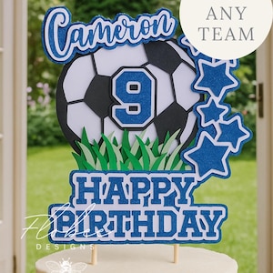 Personalised 3D Football Birthday Cake Topper