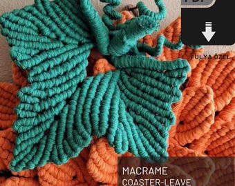 Macrame Leaf Coaster Pattern: Autumn & Halloween Decor (PDF Pattern)