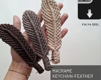 Macrame Feather Keychain Pattern: Writing & Photo Tutorial (PDF)