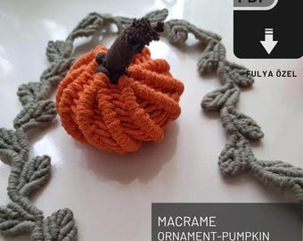 Patron photo et PDF citrouille en macramé : projet DIY de décoration minimaliste