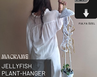 Macrame Jellyfish Plant Hanger Pattern: Photo Tutorial (PDF Guide)