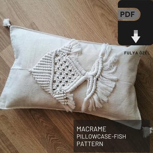 Makramee Fisch Kissenbezug Muster: DIY-Anleitung (PDF-Datei), Summer Home Decor