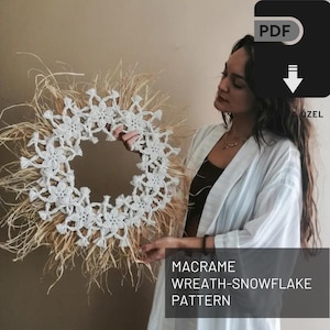 Snowflake Wreath, Macrame Snowflake Pattern, Macrame Wreath Decor, PDF Guide, Photo - Writing Tutorial, Christmas Home Decor&Gifts