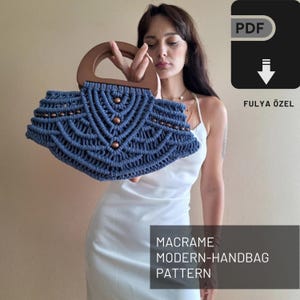 Makramee Mini Handtasche Tutorial, Makramee Tasche Muster, PDF Datei Schreiben und mit Fotografien Tutorial, Ganzjahrestaschen, Frau Handtasche, DIY Tasche
