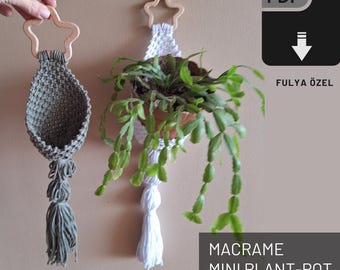 Macrame Mini Plant Hanger Pattern: Photo Tutorial (PDF Guide)