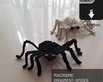 Macrame Spider Ornament Pattern: Halloween Decor Tutorial (PDF)