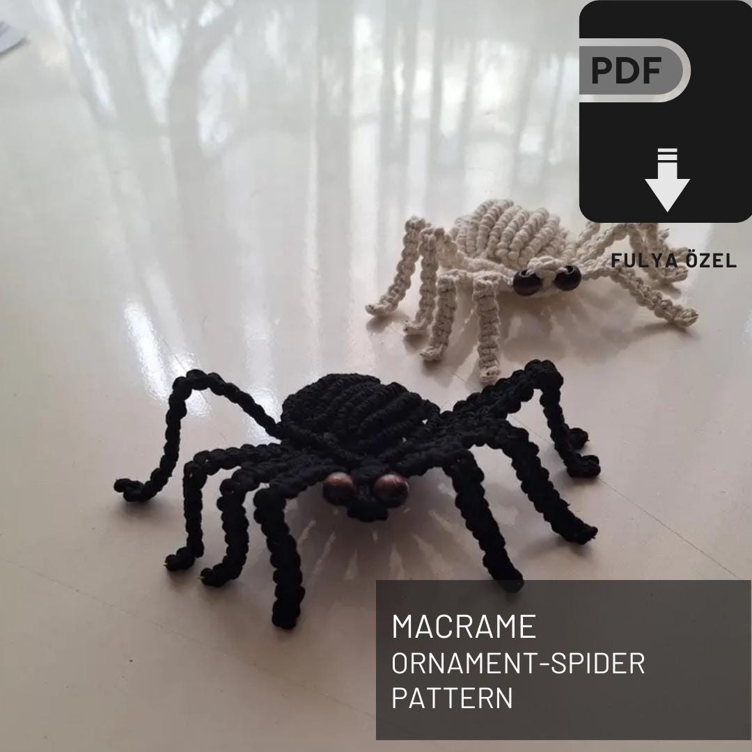 Macrame Spider Pattern Macrame Spider Ornament Pattern: Halloween Decor Tutorial (PDF) - Etsy