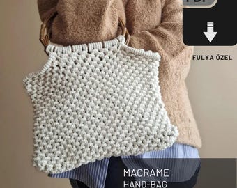 Macrame Handbag PDF Pattern: Woman's Bag Tutorial -  Capsule Wardrobe Bag