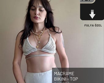 Macrame Bridal Bikini&Top, PDF-Photo Pattern, DIY Wedding Photoshoot Outfit