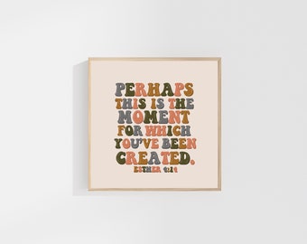 Esther 4:14 DIGITAL PRINT, Christian Printable Wall Art, Christian Calligraphy, Bible Wall Art