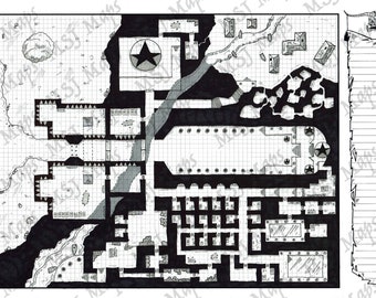 Temple at Tharmont Underground City 11x17 Printable RPG Map for Roleplaying Games | Dungeon and Dragons  | Fantasy Map | Digital Download