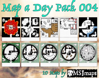 Map A Day Pack 004 For Role Playing Games Dungeons and Dragons | Pack of 10 | Digital Download