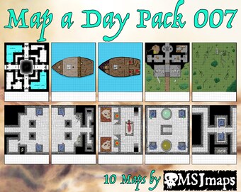 Map A Day Pack 007 For Role Playing Games Dungeons and Dragons | Pack of 10 | Digital Download