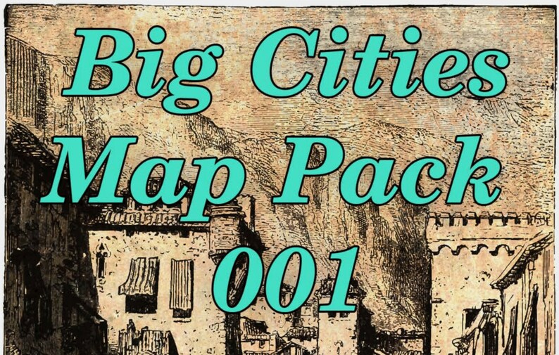 RPG City Generator Big Cities Map Pack 1 With 7 Large Hand Drawn City