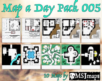 Map A Day Pack 005 With Santa's Workshop Christmas Map For Role Playing Games Dungeons and Dragons | Pack of 10 | Digital Download