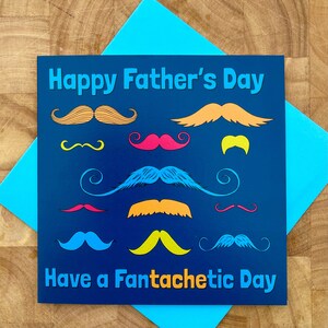 Feliz Dia dos Pais - Fantachetic | Cartão engraçado do dia dos pais | bigode | Cartão engraçado | Pai | vovô | Brincadeira | Espirituoso | Humor