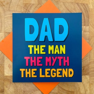 Dad man myth legend | Birthday | Fathers Day Card | Funny card | Blank Card