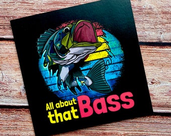 All About that Bass Blank Card | Funny | Fishing Humour | Pun | Song | Music
