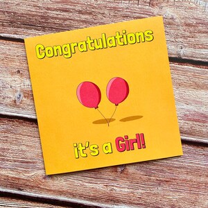 Nuevo bebé / Felicitaciones - es una niña / Niña / Tarjeta de felicitación