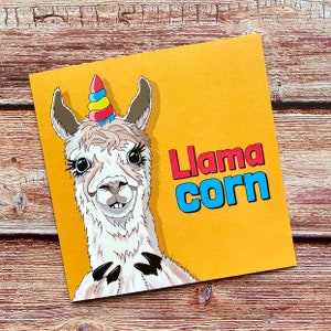 | de lamacorn | de lama | Licorne Carte vierge