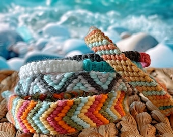 Personalisiertes Freundschaftsband Gestrickt: Farbenfrohes Makramee Retro Style