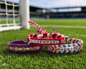 Handmade Soccer Team Bracelet, Custom Colors Fan Jewelry
