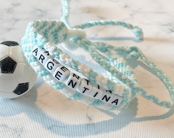 アルゼンチン代表サッカーブレスレット：手編みの毛糸で作られた代表チームへの誇り