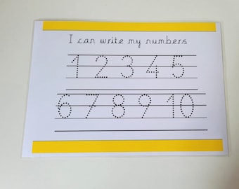 Number tracing 1-10/ Home learning/ Home school/ EYFS/ Primary School/ Teaching resource/ Maths/ Early Years/ Foundation Stage/ Numbers