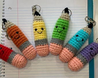 Pencil Amigurumi stuffed keychain