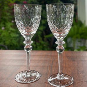 2x Rogaska Crystal Gallia Wine Glasses