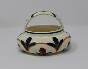 Vintage SMF Schramberg Hand Painted Ceramic Small Basket.