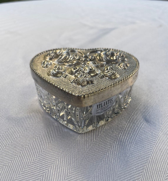 Vintage Silver Tone Metal Small Rectangular Jewelry Trinket 