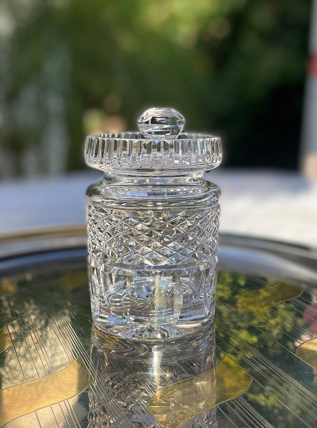 Waterford Crystal Honey Jar and Lid. Etsy