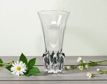 Steuben #8090 Crystal Glass 11” Rose Vase Designed by George