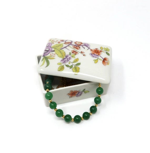 Limoges Porcelain Floral Square Trinket Box