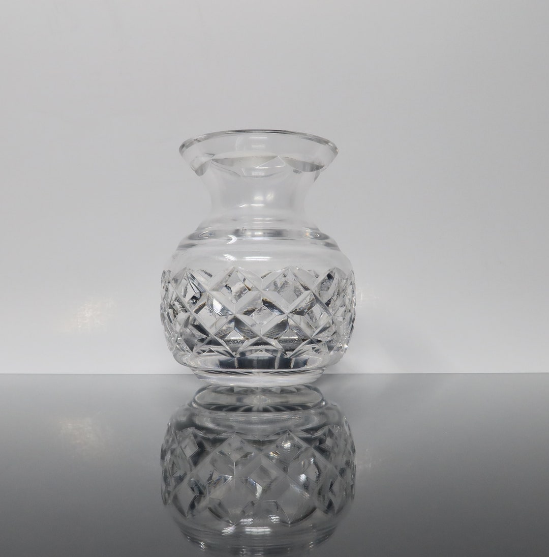 Waterford Violet Crystal Vase Diamond Shape Cut Etsy