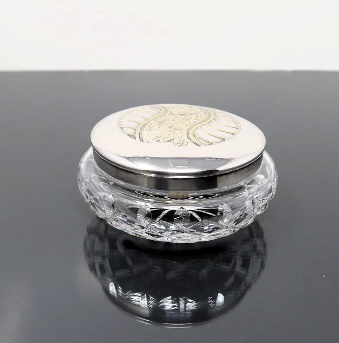 Waterford Powder Jar With Metal Lid | Vanity Giftware - Etsy