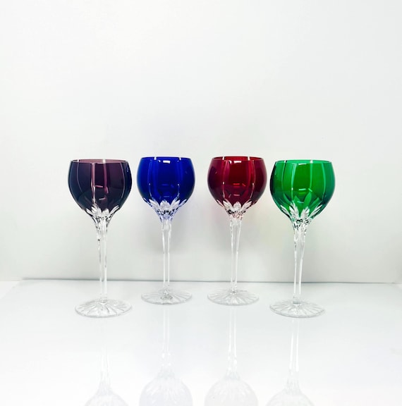 Ajka Castille Albinka Hock Wine Glasses | 4 Pieces | Various Colors