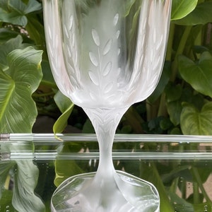 Lalique France Crystal Lelia Vase, Semi Frosted 9&quot;