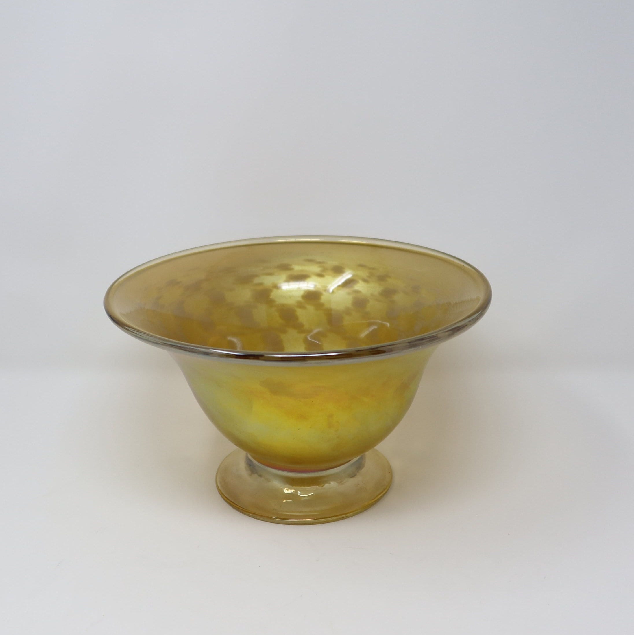 Lundberg Studio Center Piece Art Glass Bowl Gold/yellow Etsy