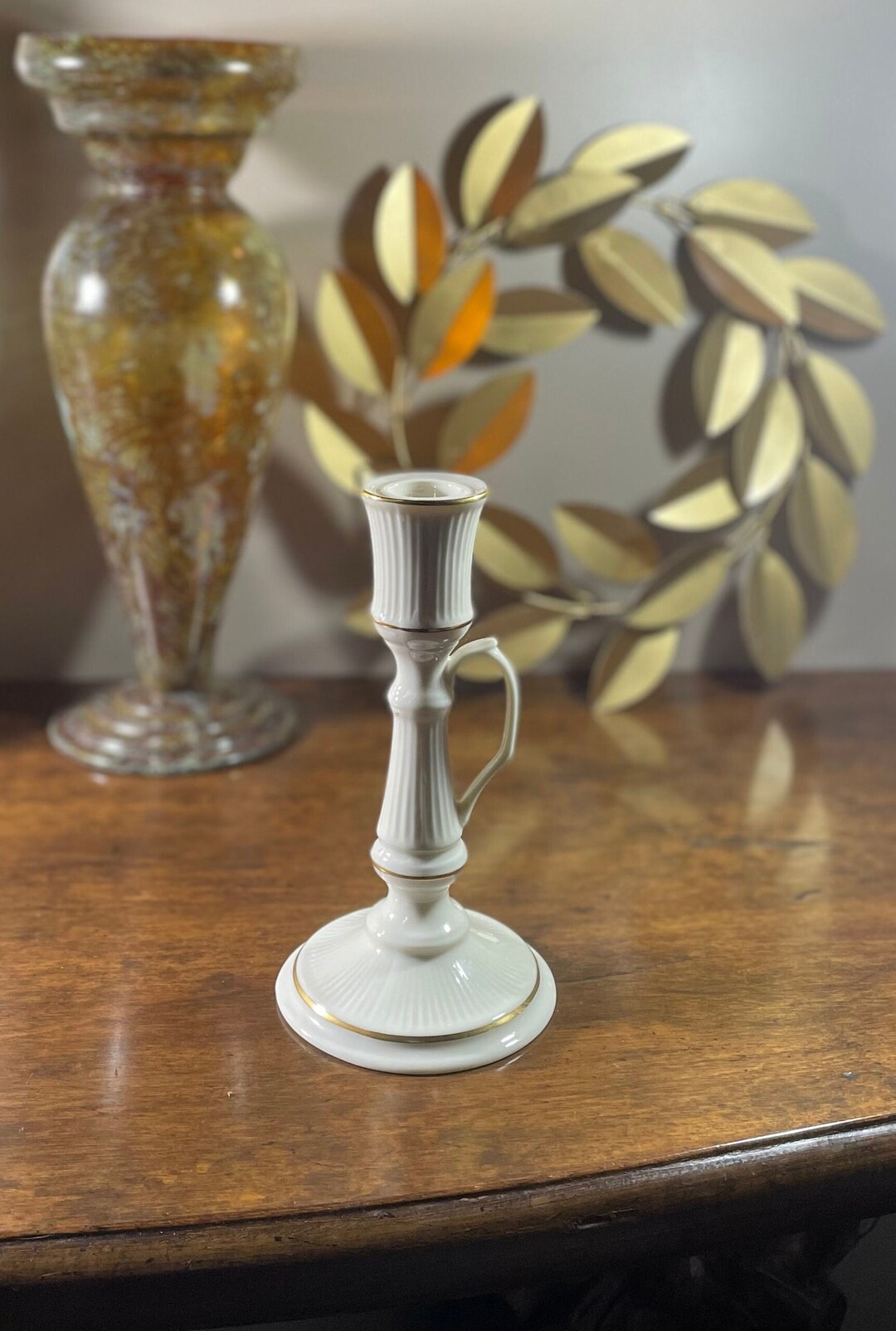 Lenox Ivory Cape Cod Handled Candlestick Etsy