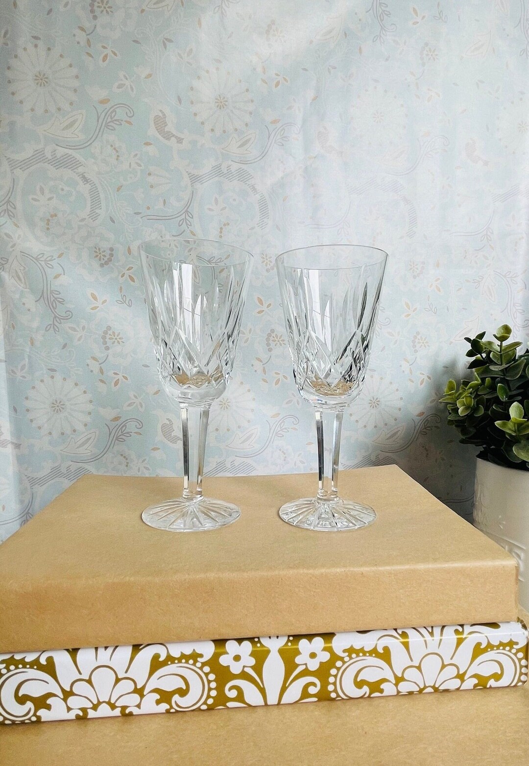 2 Waterford Lismore cut Crystal Sherry Glasses Etsy