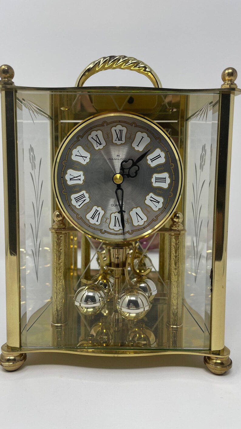 Vintage Battery Operating Hamilton Desk Clock Etsy