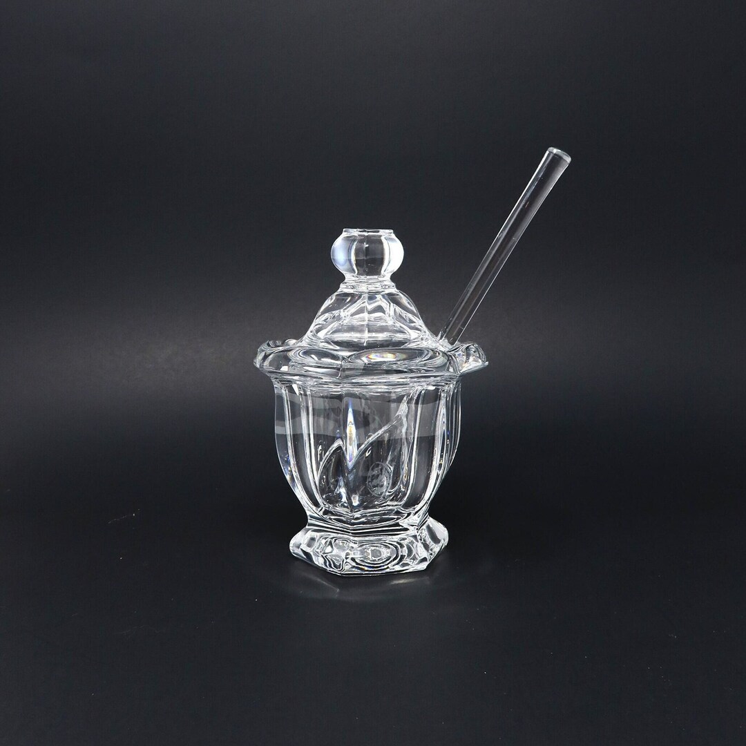 Baccarat Bretagne cut Mustard/jam Jar and Lid and Spoon Etsy